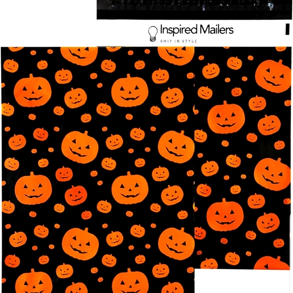 10 ct 10x13" Jack-o-lantern POLY MAILERS - Picture 4 of 12